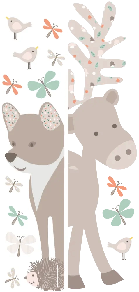 Stickers animaux de la forêt pour remplacer les rideaux